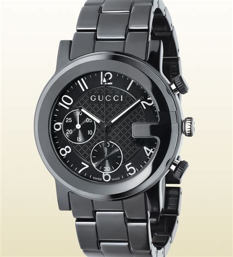 mens black gucci watch|gucci g chrono watch black.